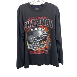 2002 Ohio State Buckeyes National Champions Helmet Long Sleeve Tee Black Large